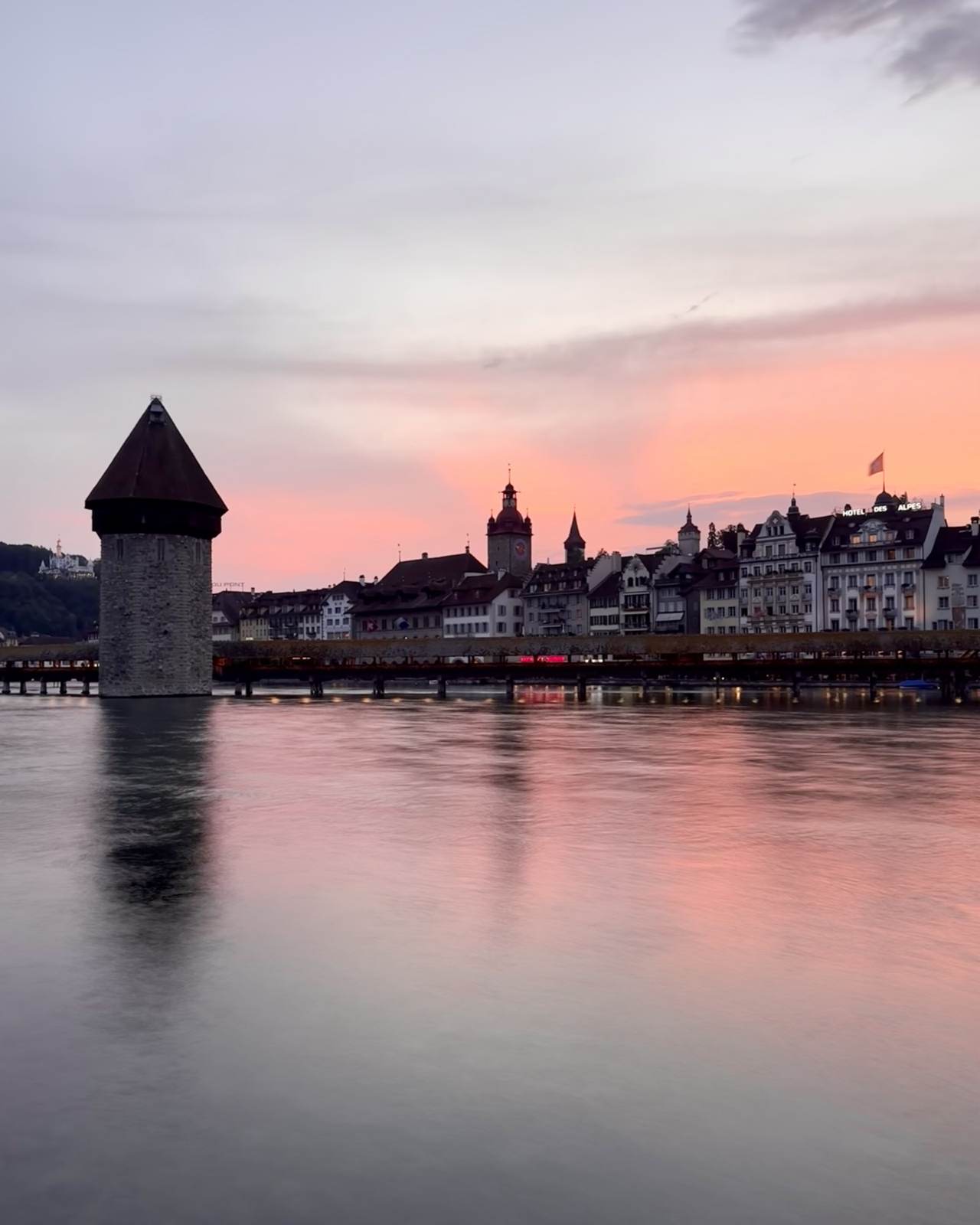 Wasserturm Luzern zur blauen Stunde